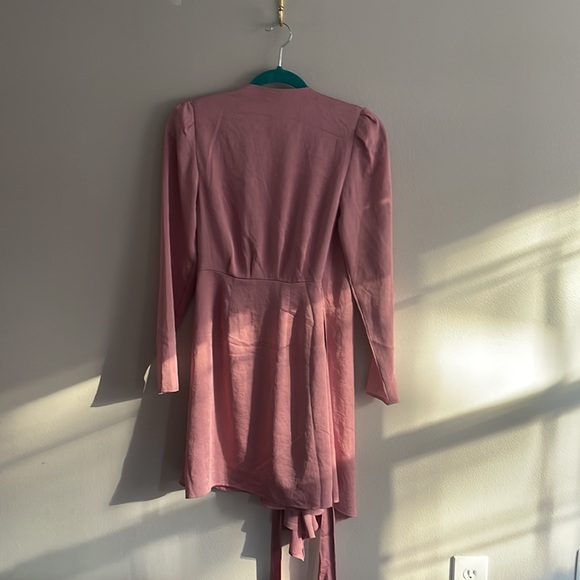 Express, Satin Pink Wrap Dress. - Picture 2 of 3